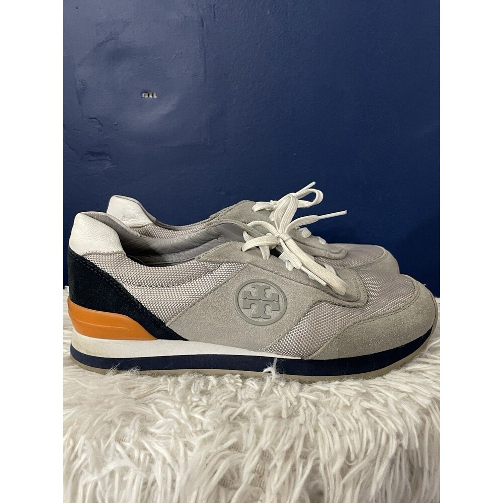 Tory Burch Sneakers Shoes Women's Size 6.5 Gray Leather